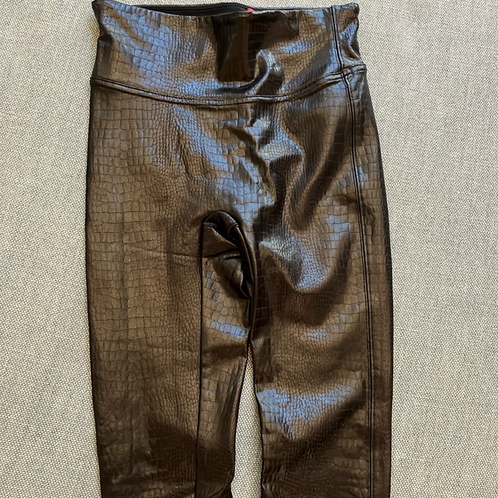 Spanx - chocolate brown snakeskin leggings